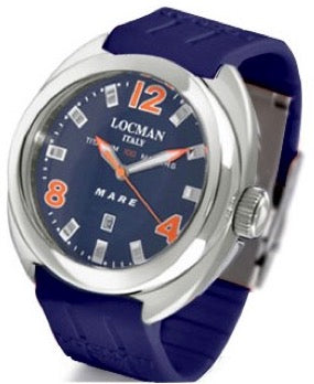 LOCMAN Mod. MARE QUARTZ TITANIUM CASE 47 mm BLUE DIAL - BLUE RUBBER DEPLOYANT WR 100m/10ATM