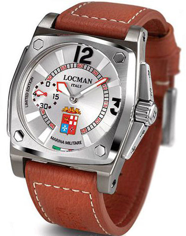 LOCMAN Mod. MARINA MILITARE Mod. TESEO TESEI Autom Titanium & SS Case 50mm Leather wr 300mt LTD EDT