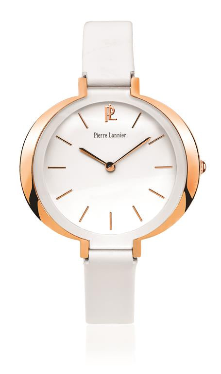 PIERRE LANNIER WATCHES Mod. TENDENCE - STAINLESS STEEL - LEATHER/CUOIO - 41x36 mm - 3 ATM