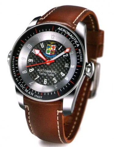LOCMAN Mod. TWIN TIME AERONATUCA MILITARE LTD ETD Automat Steel and Titanium case 44 mm wr 50mt - BLACK DIAL