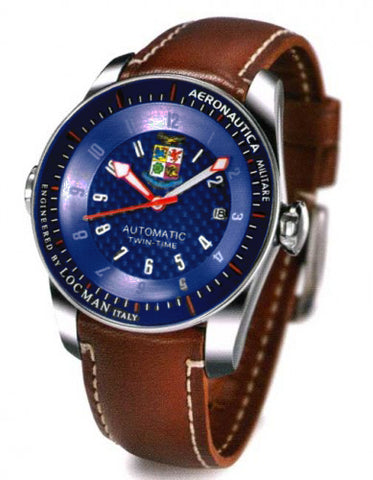 LOCMAN Mod. TWIN TIME AERONATUCA MILITARE LTD ETD Automat Steel and Titanium case 44 mm wr 50mt - BLUE DIAL