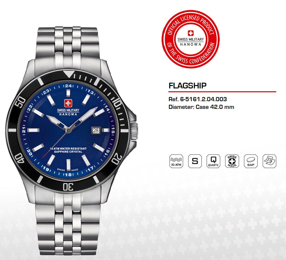 SWISS MILITARY-HANOWA WATCHES Mod. AM-FLAGSHIP GENTS ML-338