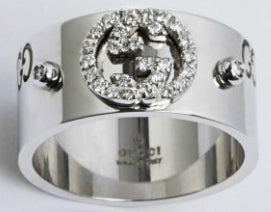 GUCCI JEWELS Mod. ICON Anello/Ring ORO BIANCO/WHITE GOLD Size 54