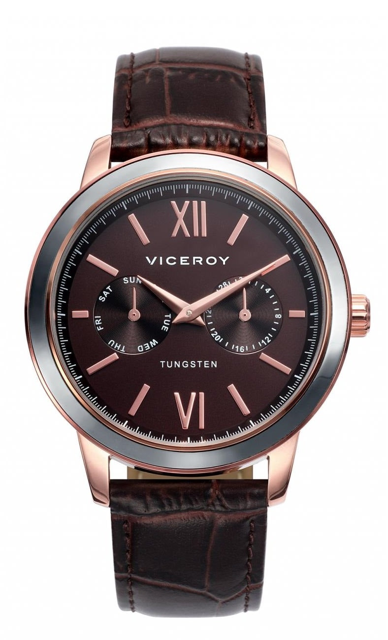 VICEROY WATCHES Mod. MEN 40991-43 - STAINLESS STEEL - LEATHER/CUOIO - DATE - 41x48mm - 50 METERS
