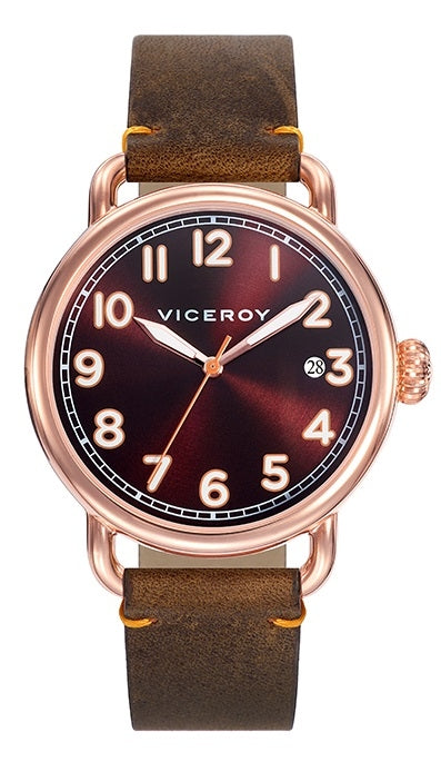 VICEROY WATCHES Mod. MEN 42251-45 - DATE - STAINLESS STEEL CASE - 39 mm - LEATHER/CUOIO - WATER RESISTANT: 50 METERS