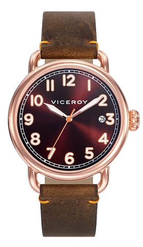 VICEROY WATCHES Mod. MEN 42251-45 - DATE - STAINLESS STEEL CASE - 39 mm - LEATHER/CUOIO - WATER RESISTANT: 50 METERS