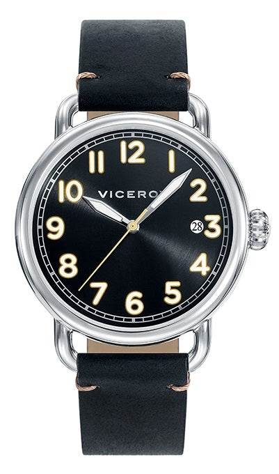 VICEROY WATCHES Mod. MEN 42251-55 - DATE - STAINLESS STEEL CASE - 39 mm - LEATHER CUOIO - WATER RESISTANT: 50 METERS