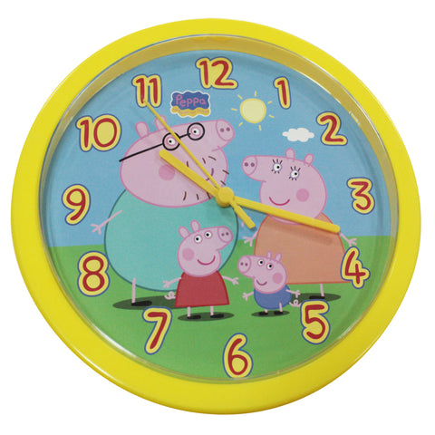 PEPPA PIG OROLOGIO DA PARETE GIALLO / YELLOW WALL CLOCK diam 25cm