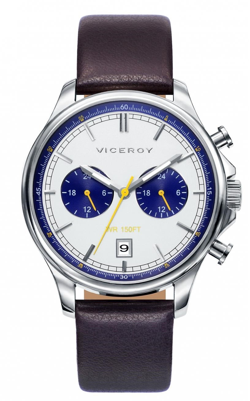 VICEROY WATCHES Mod. MEN 471025-17 - STAINLESS STEEL - LEATHER/CUOIO - CHRONOGRAPH - DATE - 42mm - 50 METERS