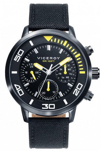 VICEROY WATCHES Mod. SPORTIF 471027-57 - STAINLESS STEEL - LEATHER/CUOIO - NILON - CHRONOGRAPH - 43mm - 50 METERS