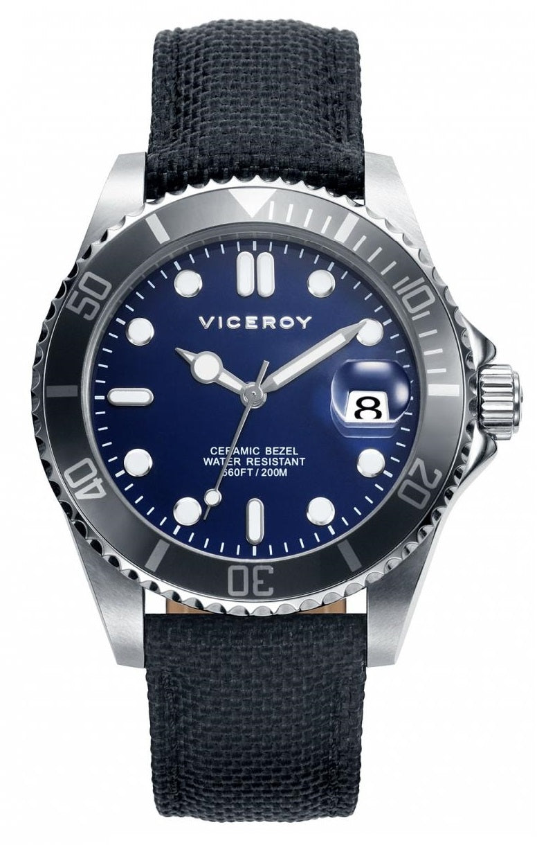 VICEROY WATCHES Mod. MAGNUM 471031-37 - STAINLESS STEEL - CERAMICS - LEATHER/CUOIO - NILON - DATE - 40mm - 200 METERS