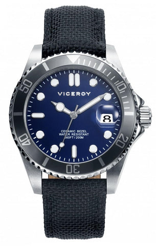 VICEROY WATCHES Mod. MAGNUM 471031-37 - STAINLESS STEEL - CERAMICS - LEATHER/CUOIO - NILON - DATE - 40mm - 200 METERS
