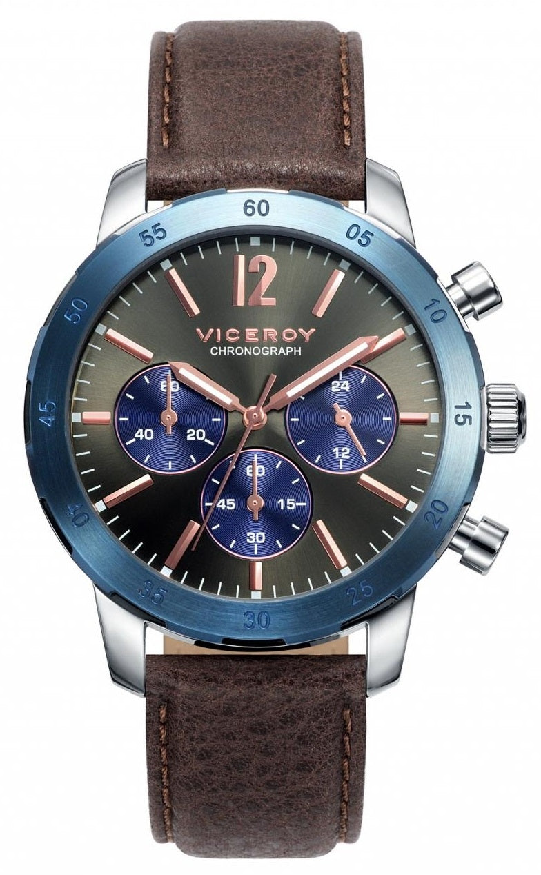 VICEROY WATCHES Mod. MAGNUM 471033-55 - STAINLESS STEEL - LEATHER/CUOIO - 42mm - 100 METERS