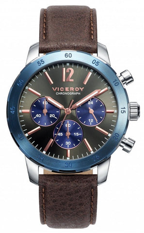VICEROY WATCHES Mod. MAGNUM 471033-55 - STAINLESS STEEL - LEATHER/CUOIO - 42mm - 100 METERS