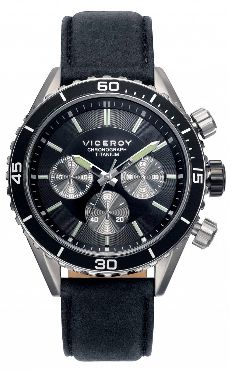 VICEROY WATCHES Mod. SPORTIF 471041-57 - TITANIUM - LEATHER/CUOIO - CHRONOGRAPH - 42mm - 100 METERS