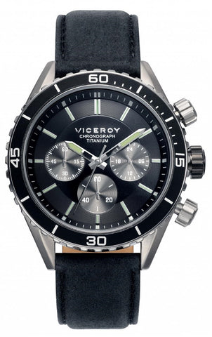 VICEROY WATCHES Mod. SPORTIF 471041-57 - TITANIUM - LEATHER/CUOIO - CHRONOGRAPH - 42mm - 100 METERS