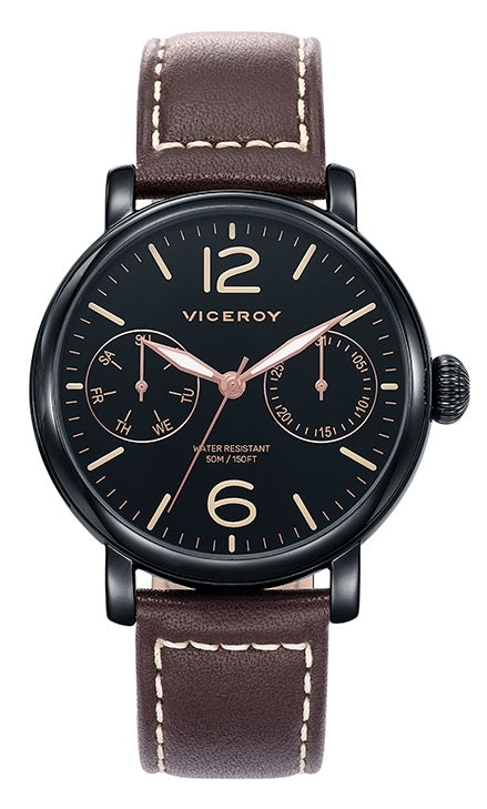 VICEROY WATCHES Mod. MEN 471047-55 - MULTIFUNCTION - STAINLESS STEEL CASE - 42 mm - LEATHER/CUOIO - WATER RESISTANT: 50 METERS