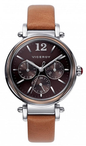 VICEROY WATCHES Mod. PENÉLOPE CRUZ 471052-45 - STAINLESS STEEL - LEATHER/CUOIO - CHRONOGRAPH - 36.5mm - 50 METERS