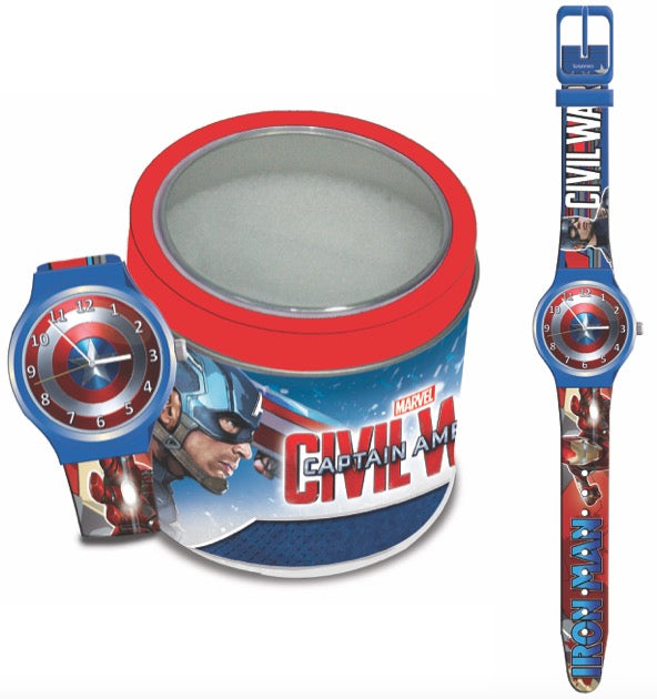 MARVEL KID WATCH Mod.  CAPITAIN AMERICA - Tin Box