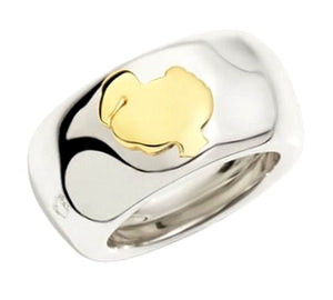 DODO ANELLO /RING Mod. DODO - ARGENTO/SILVER + DODO ORO GIALLO/YELLOW GOLD DODO - 18k  - Mis./ Size : 54