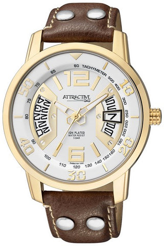 Q&Q ATTRACTIVE -  GT COUPE COLLECTION 45mm WR 5ATM WR 5ATM ION PLATED S/S CASE