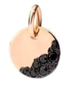 DODO CIONDOLO/PENDANT Mod. TAG NIGHT 0.10k - ORO ROSA/ROSE GOLD 9k + BRILLANTI NERI/BLACK DIAMOND STRASS