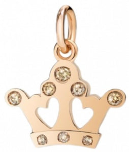 DODO CIONDOLO/PENDANT Mod. CORONA REGINA  - ORO ROSA/ROSE GOLD  - 9k -   CON BRILLANTI / WITH DIAMONDS