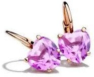 DODO ORECCHINI/EARRINGS Mod. A CUORE  100% AMORE - ORO ROSA/ROSE GOLD  - 9k -  CON ZAFFIRI ROSA/ WITH ROSE SAPPHIRE