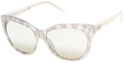 GUESS SUNGLASSES Color: WHITE PINK Lens: SMOKE MIRROR