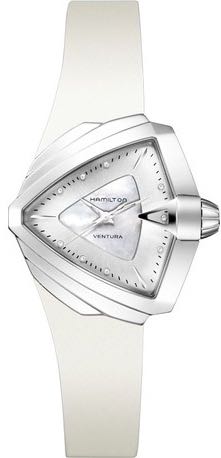 HAMILTON Mod.  VENTURA S- SS MOP WHITE DIAL WITH STRASS - CAUCCIU\' STRAP