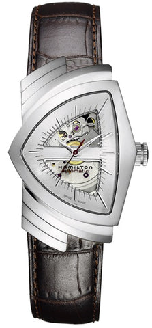 HAMILTON Mod.  VENTURA SS SILVER DIAL SKELETON - AUTOMATIC- LEATHER STRAP