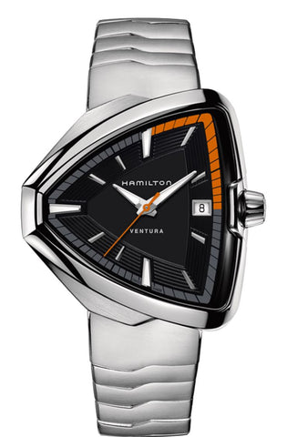 HAMILTON Mod.  VENTURA ELVIS-QUARZO SS BLACK DIAL BRACELET