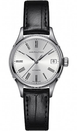 HAMILTON Mod.  VALIANT AUTO 34mm SILVER - BLACK LEATHER