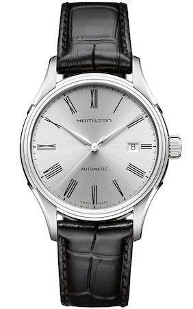 HAMILTON Mod.  VALIANT AUTO ROMAN SILVER - BLACK LEATHER