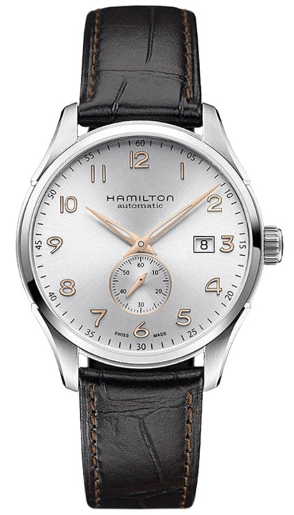 HAMILTON Mod.  JAZZMASTER MAESTRO SMALL SECOND SS SILVER DIAL BROWN LEATHER STRAP