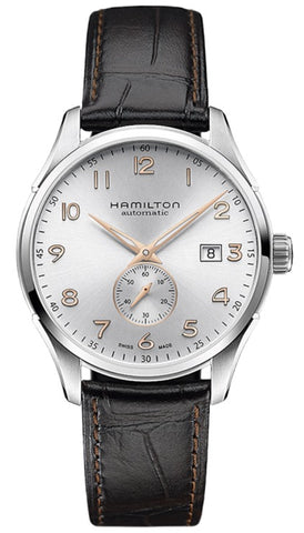 HAMILTON Mod.  JAZZMASTER MAESTRO SMALL SECOND SS SILVER DIAL BROWN LEATHER STRAP