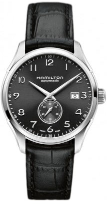 HAMILTON Mod.  JAZZMASTER MAESTRO SMALL SECOND SS BLACK DIAL BLACK LEATHER STRAP