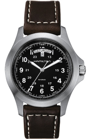 HAMILTON Mod.  KHAKI KING QUARTZ - BLACK - BROWN