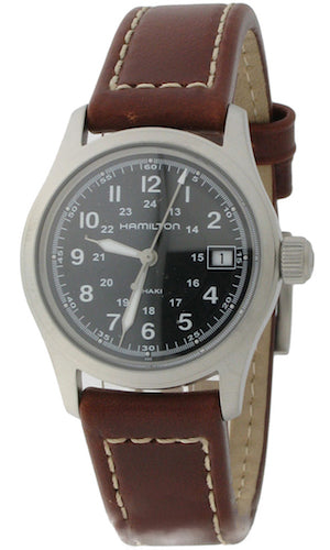 HAMILTON Mod.  KHAKI FIELD QUARTZ 33mm - BLACK - BROWN
