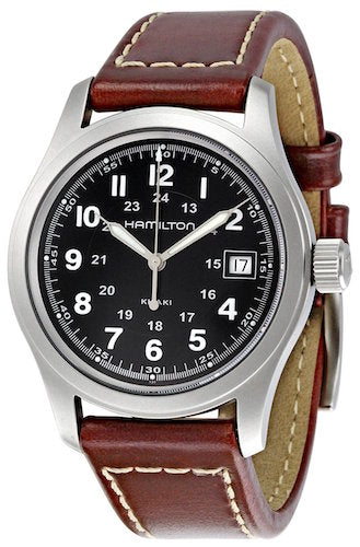 HAMILTON Mod.  KHAKI FIELD QUARTZ 38mm - BLACK - BROWN