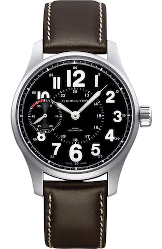 HAMILTON Mod.  KHAKI MECHANICAL 44mm - BRUSHED - BLACK - BROWN