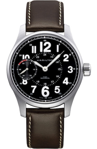 HAMILTON Mod.  KHAKI MECHANICAL 44mm - BRUSHED - BLACK - BROWN