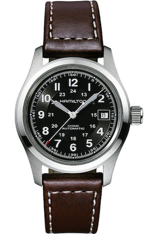 HAMILTON Mod.  KHAKI FIELD AUTO 38mm - BLACK - BROWN