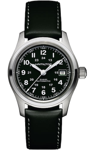 HAMILTON Mod.  KHAKI FIELD AUTO 38mm DARK GREEN TOUCH-DARK GREEN LEATHER