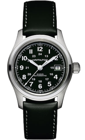 HAMILTON Mod.  KHAKI FIELD AUTO 38mm DARK GREEN TOUCH-DARK GREEN LEATHER