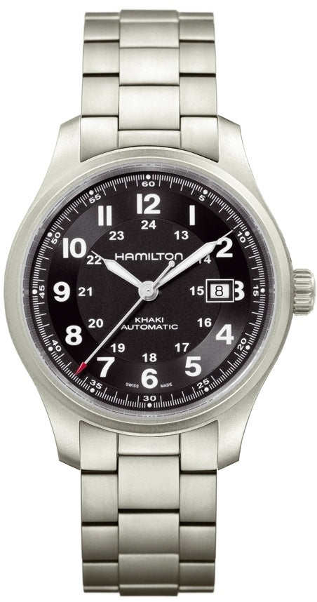 HAMILTON Mod.  KHAKI FIELD TITANIUM POLI. 42mm BLACK-BRACELET