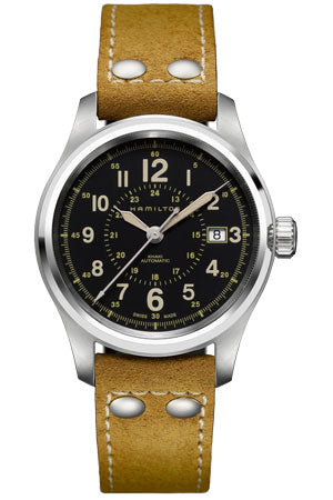 HAMILTON Mod.  KHAKI FIELD AUTO 40mm BLACK- NUBUK
