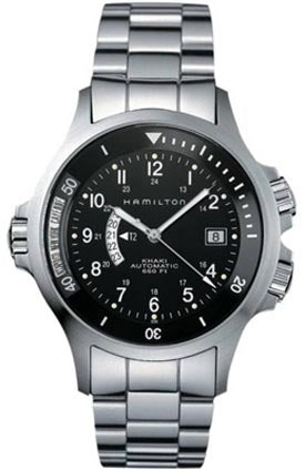 HAMILTON Mod.  KHAKI NAVY (GMT) - BLACK - METAL
