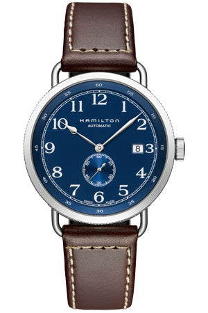 HAMILTON Mod.  KHAKI NAVY PIONEER 40mm BLUE - BROWN LEATHER