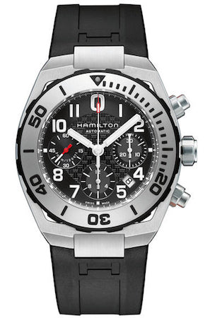 HAMILTON Mod.  KHAKI NAVY SUB AUTO CHRONO BLACK - BLACK RUBBER